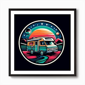 Retro Camper Van 4 Art Print