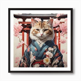 Japanese Cat Art Print