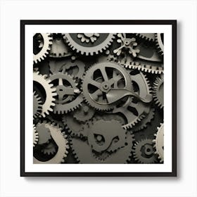 Gears Stock Photos & Royalty-Free Footage 4 Art Print