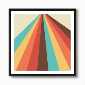 Retro Lines Design Pattern Stripes Colorful Prism Digital Art Art Print