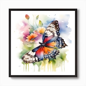 Butterfly  Liquid Ink Art Print