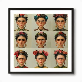 Aspects of Frida Kahlo in Avatars Art Print