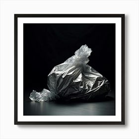 A Discarded Polyethylene Wrapper Artfully Crumpled At The Center Of The Scene Mindlessly Strewn En (3) Art Print