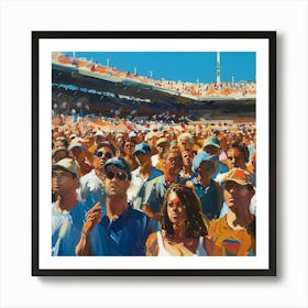 A Stadium Crowd Oil Painting Illustration 1718675164 3 Art Print