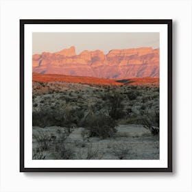 West Texas Desert Sunset Square Art Print