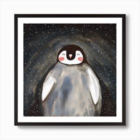 Happy Penguin Square Art Print