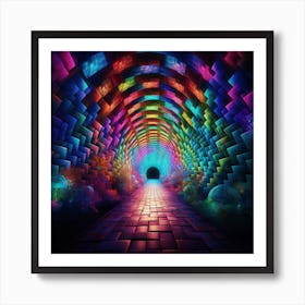 Psychedelic Tunnel. Hypnotic Optical Illusion. Art Print