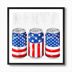 Limited Edition Beer American Flag 4th Of July Men Women Art Print