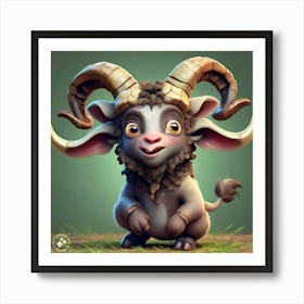 Horned Goat Art Print