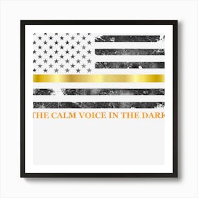 Womens Dispatcher Gifts Thin Gold Thin Yellow Line 911 Art Print