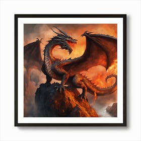 Dragon On Fire 1 Art Print