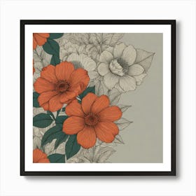 Orange Flowers Art Print