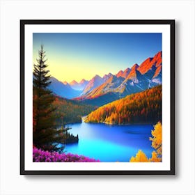 Lake In The Mountains 15 Art Print