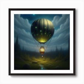 Dark Hot Air Balloon 2 Art Print