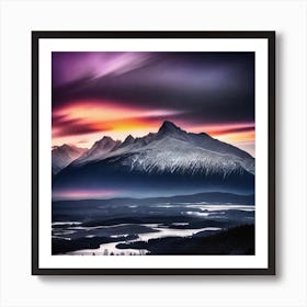 Sunset In The Mountains 6 Art Print