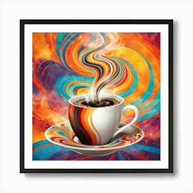 Coffee Cup With Swirls 2 Art Print