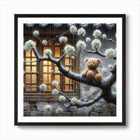 Teddy Bear In The Rain 3 Art Print