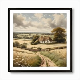 Quaint English Country Cottage Art Print