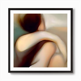 Woman's Embrace Abstract Painting of a Woman Art Print