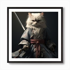 Samurai Cat 2 Art Print