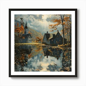 'Church Reflected' Art Print