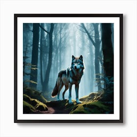 Wolf In The Forest 1 Art Print