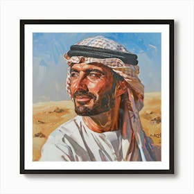 Portrait Of A Arab Man In The Desert Art Print