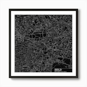 Berlin Deutschland city map white on black blueprint design Poster