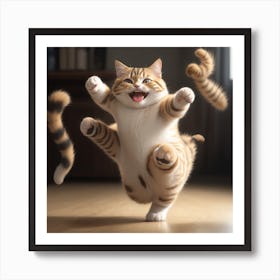 Cat Jumping Art Print