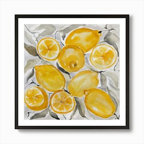 Watercolor painting of lemons Art Print