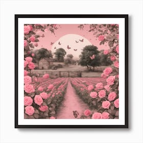 Pink Roses Art Print