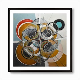 abstract painting with geometric 14 Art Print