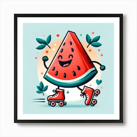 Watermelon Skateboard Art Print