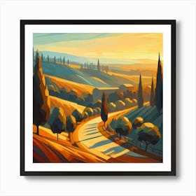 Sunset In Tuscany Poster