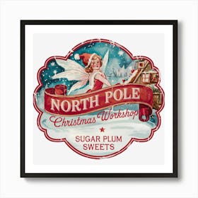 North Pole Christmas Workshop Art Print