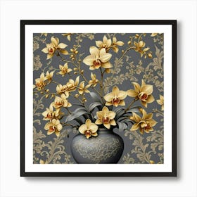 Orchids In A Vase Art Print