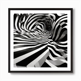 Black and white optical illusion 6 Art Print