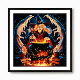 Happy halloween Illustration Spooky Horror devi background2 (10) Art Print