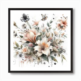 Bush of flowers Art Print