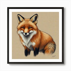Fox Drawing 3 Art Print