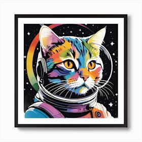 Astronaut Cat Art Print