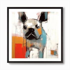 Conceptual Abstract Color Block Dog Portrait 48 Art Print