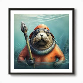 Scuba Diver Art Print