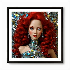 Red Haired Doll Art Print