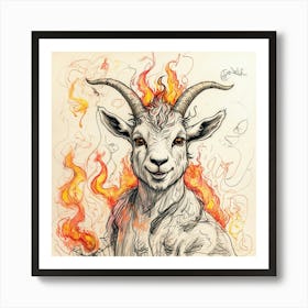 Goat Of Fire 3 Art Print