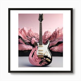 Rhapsody in Pink and Black Guitar Wall Art Collection 4 Affiche