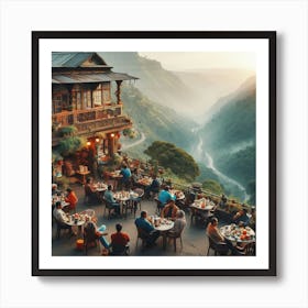 Restaurant In The Mountains Art Print