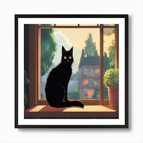 Cat In The Window Poster