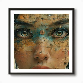 Woman With A Machine Face Art Print