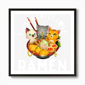 Hot Trend Love Ramen Japanese Noodles Kawaii Neko Anime Art Print